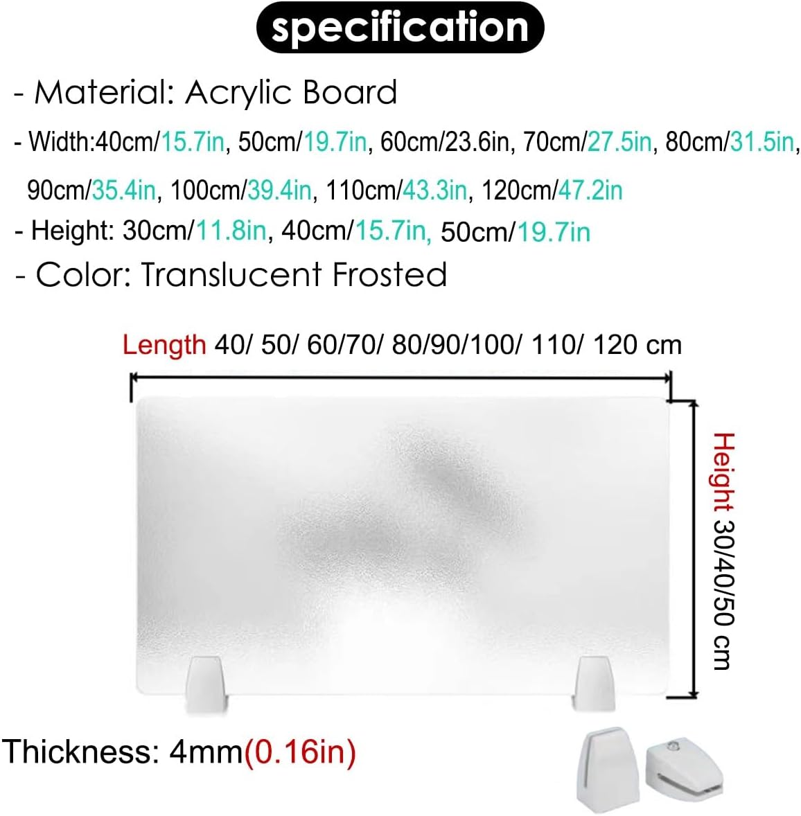 5Pcs Frosted Privacy Desk Dividers - Portable Office Partitions, Tabletop Cubicle Shields for Enhanced Privacy in Classrooms & Dorms - Modern Office Furniture Solutions
