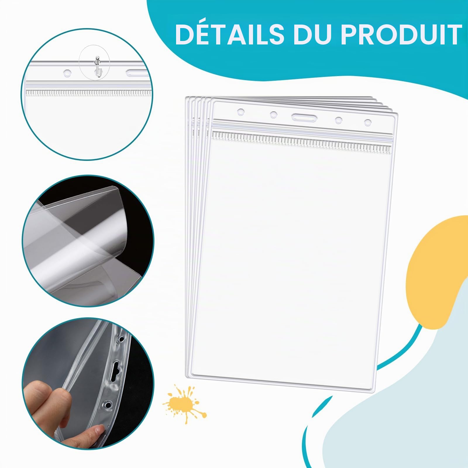6 Pièce A4 Supports Muraux avec Ventouses,Porte Menu Restaurant Panneau Affichage Exterieur Cadres Publicitaires pour Papiers Centre Commercial Magasin,30,5 x 21,5 cm (Transparent, Vertical)
