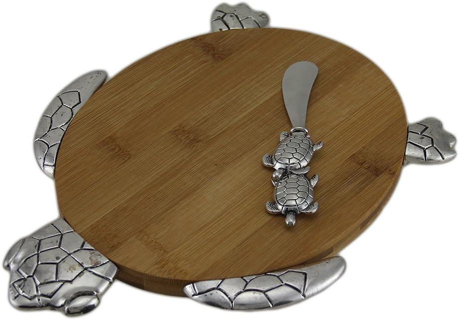 Bamboo Sea Turtle Design Cutting Board with Spreader