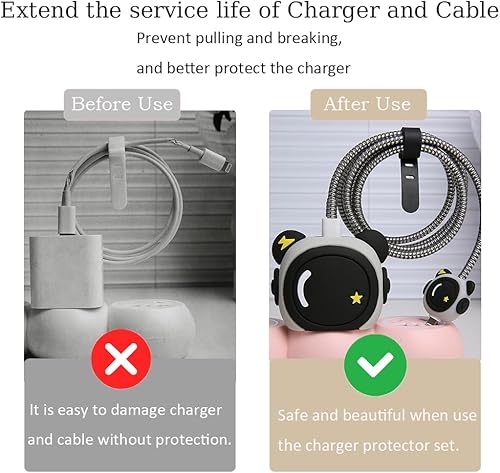 Miniatura 9 de Funda de cargador compatible con iPhone 20 W, adaptador de corriente USB-C, cargador 3D, diseño de dibujos animados, cubierta protectora de cable