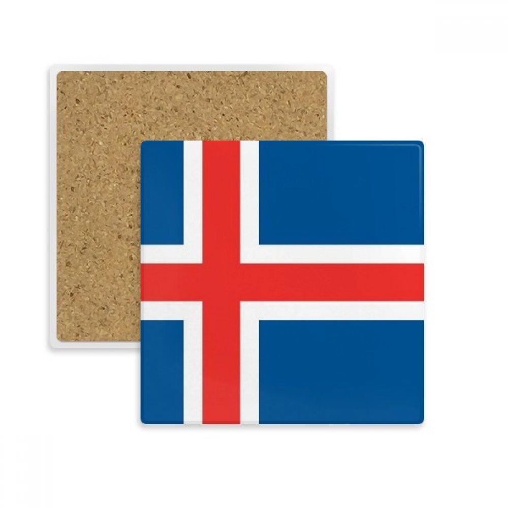 Dessous de verre Islande en pierre absorbante pour mug et tasse - Lot de 2