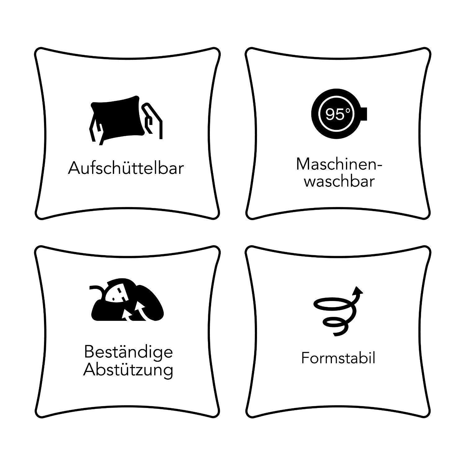 Schlafmond Der Kleine Prinz Naturfaser Kopfkissen 40 x 80 cm - Allergiker Kissen mit Hohlfaserkugel Kissenfüllung – Baumwoll Steppkissen 40x80 – Waschbar bis 40 Grad Made in Germany