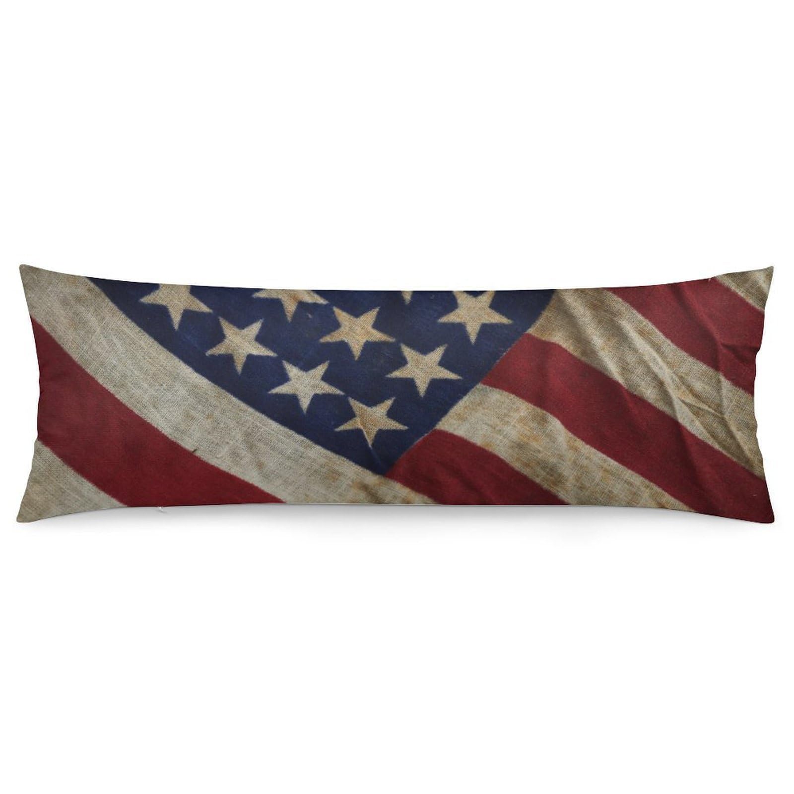 2 Pack Pillow Cases for Hair and Skin, Soft Breathable Pillow Case Covers with Hidden Zipper, American Flag Pillowcase 20"x54" Pillow Covers for Sleeping Gift