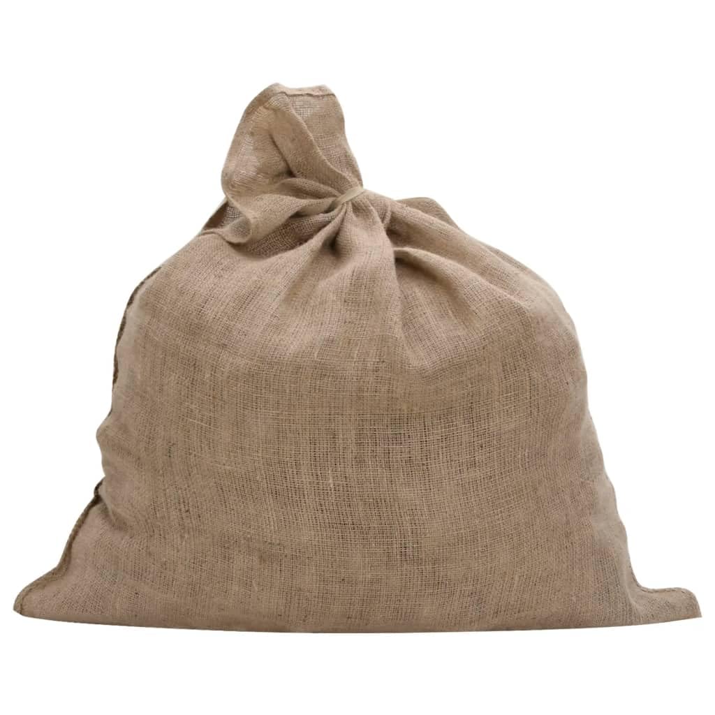 Brokky 155782 Sacchi di Iuta 10pz 100x110 cm 100% Iuta 220 gsm Sacco di iuta grande, sacco di patate, antigelo per piante, svernamento, sacco da giardino, sacchetto di iuta multifunzionale, resistente