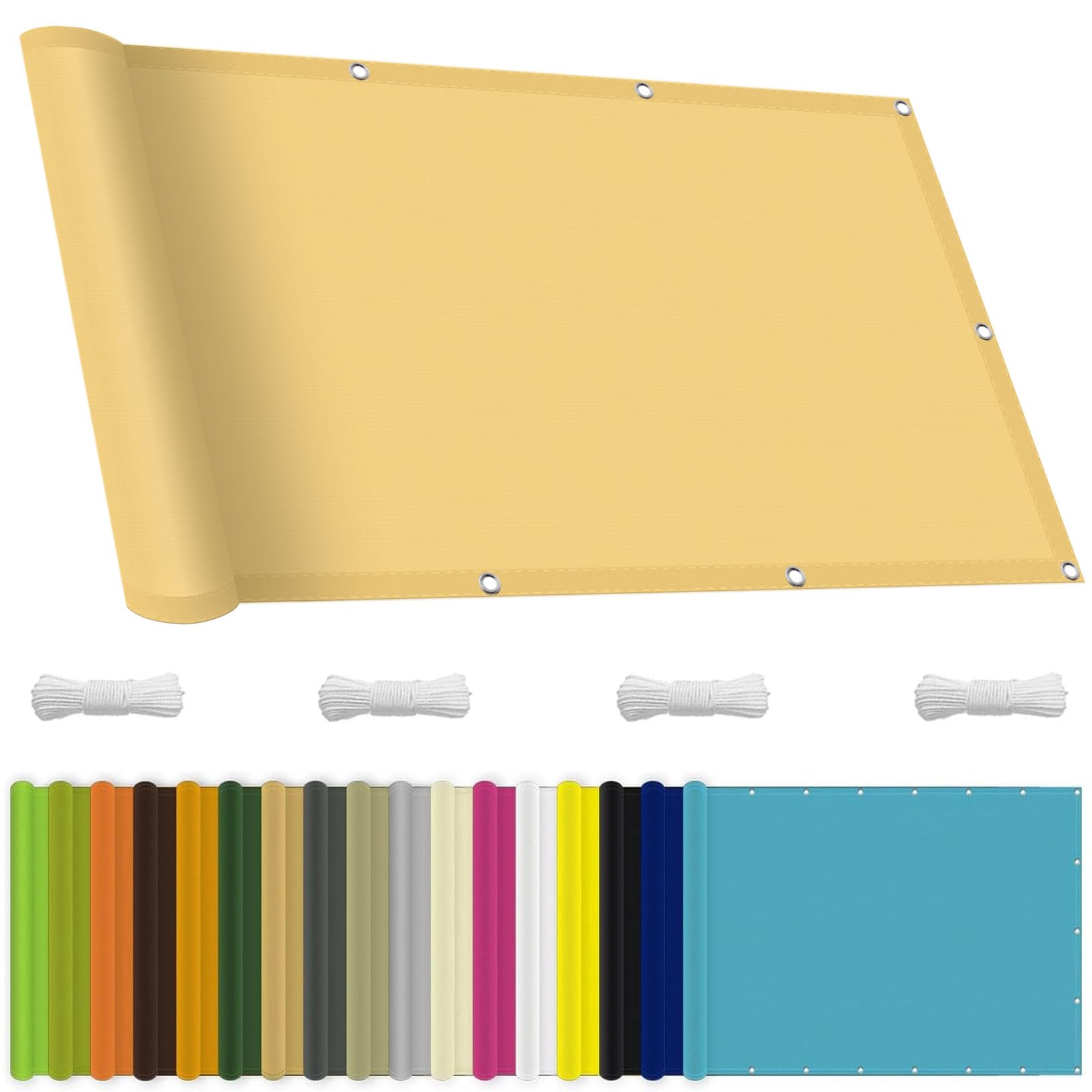 Voile d'ombrage rectangulaire 175x600 cm jaune sable pour pergola