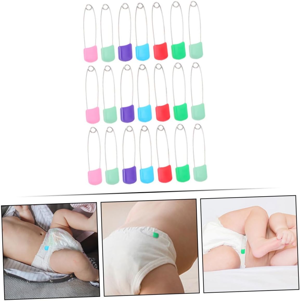 50pcs Diaper Newborn Safety Pin Newborn Pin Brooch Safety Locks Material Pack