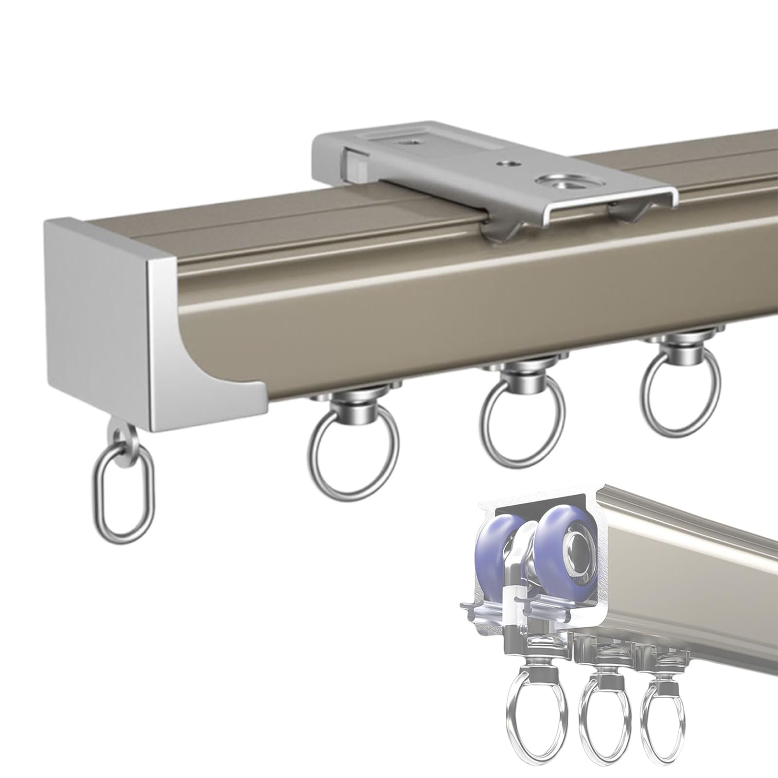 Rail de rideau en aluminium pour cinéma maison et chambre à coucher longueur 4,5 m
