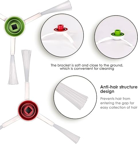 Miniatura 6 de (10 piezas) T20 Omni Side Brush Piezas de repuesto compatibles con ECOVACS DEEBOT T20 Omni  T20e OmniX1 Omni  X1 Omni (Blanco) T10T10 PlusT10 Turbo