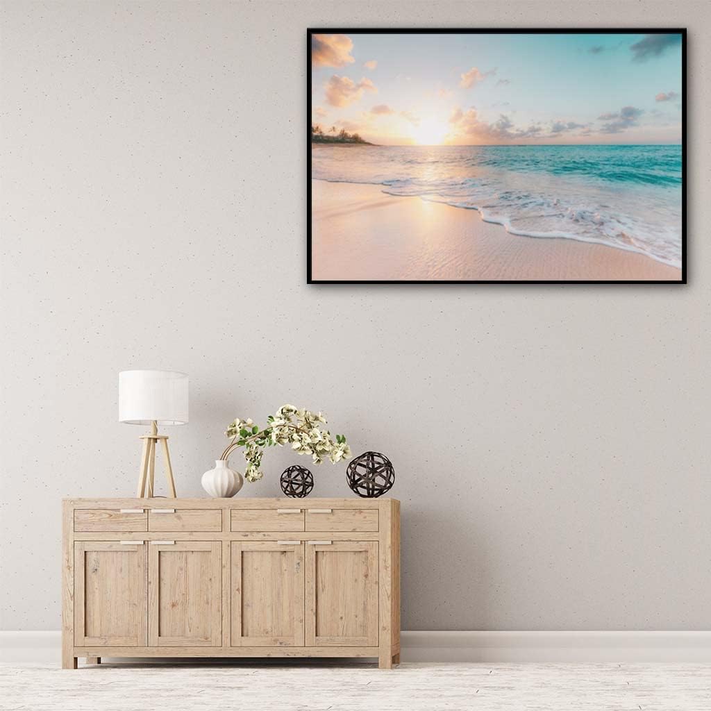 Sunrise Over The White Sandy Beach Canvas Wall Art Print