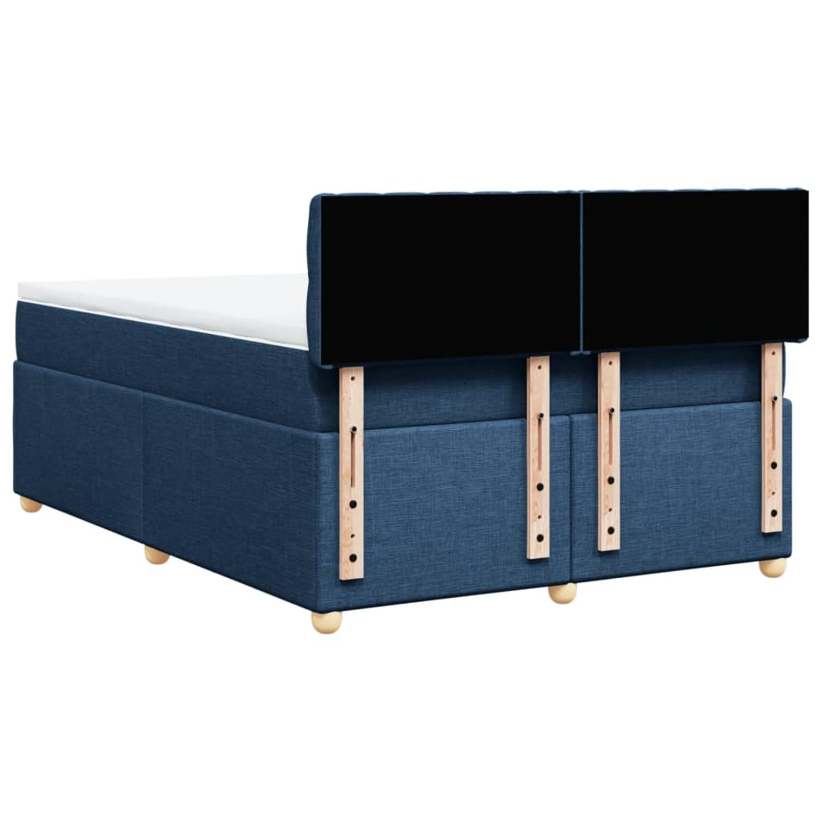 ATOMSTACK MAKER Letto a molle, 140 x 200 cm, con materasso a molle insacchettate e testiera LED, blu, tessuto (100% poliestere), letto a soppalco con piede in legno di pino massiccio, con
