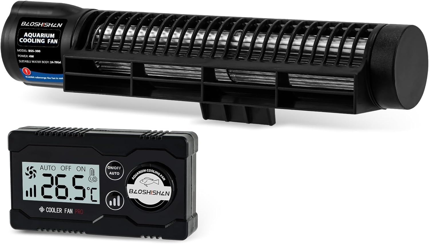 BAOSHISHAN Ventilador Enfriador de acuarios Ventilador Enfriador de acuarios con 3 Niveles de Velocidad Ajustables para el enfriamiento de peceras
