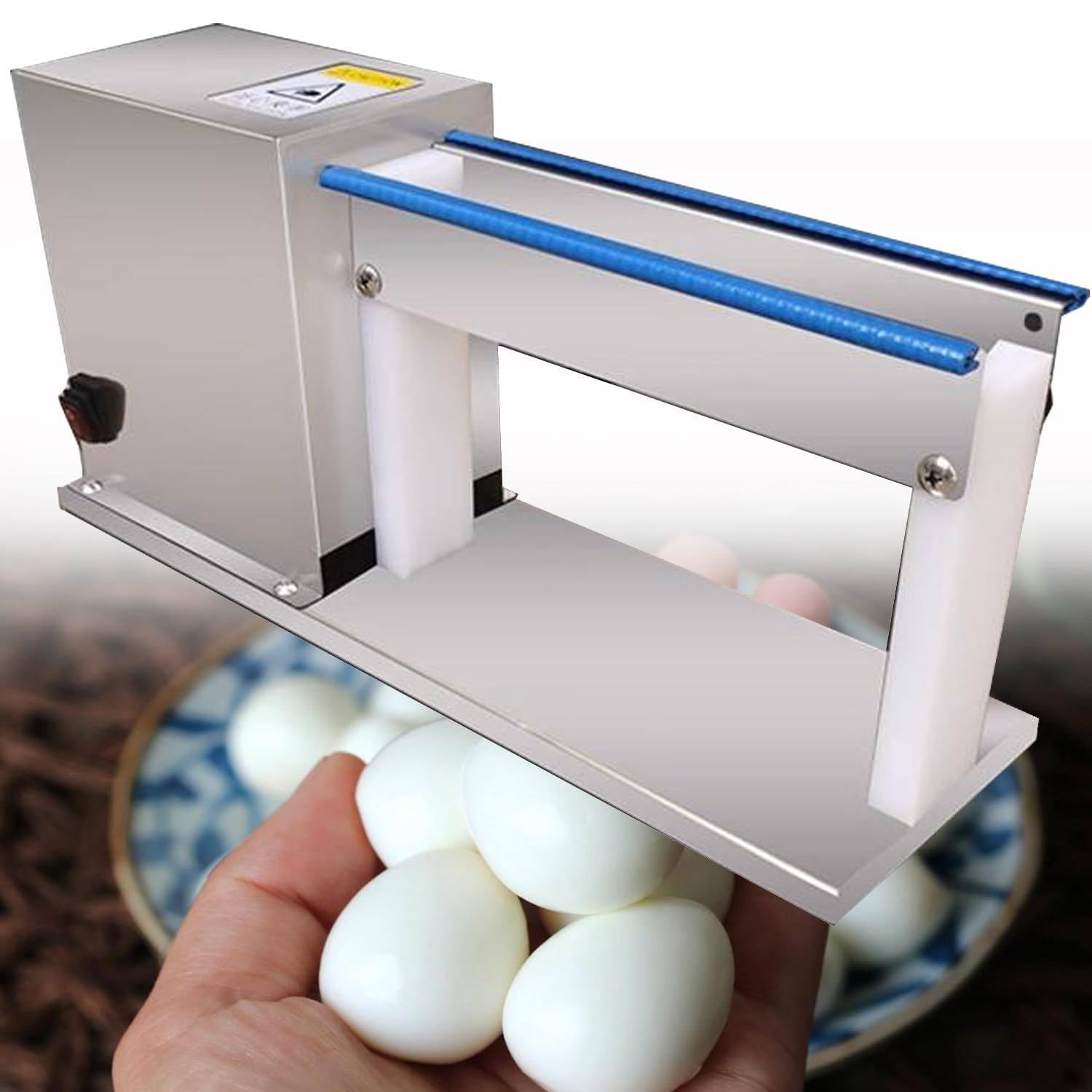 BOOZXCV Electric Automatic Quail Egg Sheller Peeler Machine, Compact Commercial Design, 36x16.5x9 cm