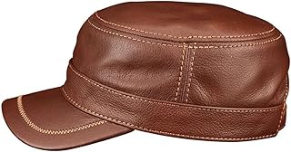 PACUM Sombreros de Cuero para Hombres y Mujeres Gorros de Cuero Genuino Gorras de Sombrero SP-Anillo de Cuero de Cuero de Cuero Real Sombrero de una Talla con 3 Colores Regalo cálido y Dulce. (