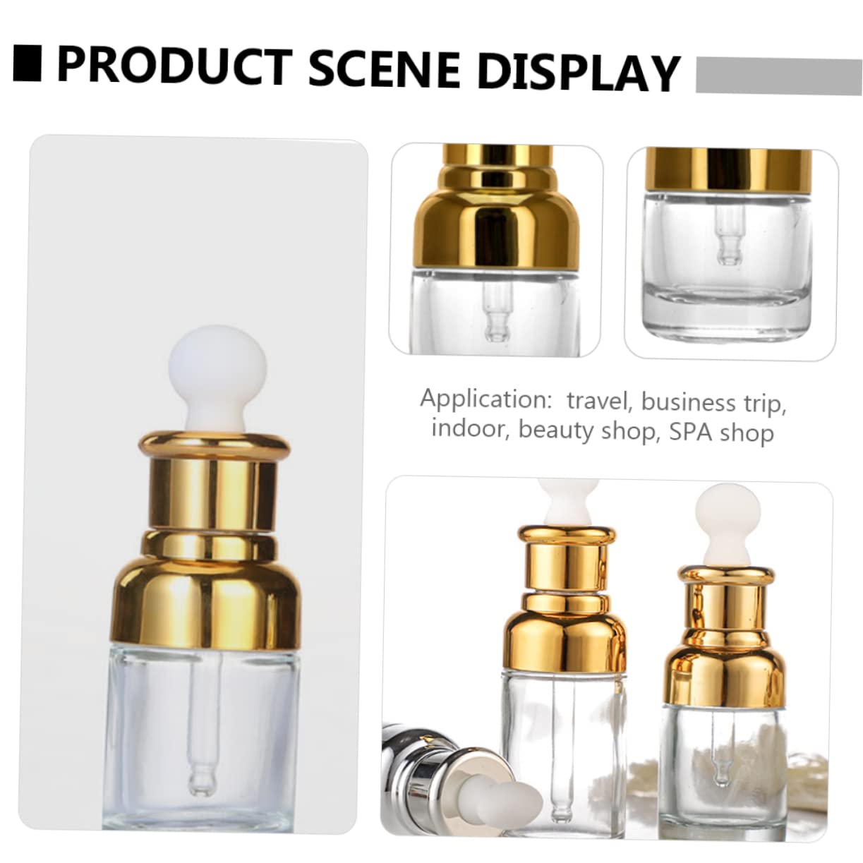 6pcs Oil Dropper Bottle Perfume Essential Oil Bottles Leak Glass Travel for Cuticle