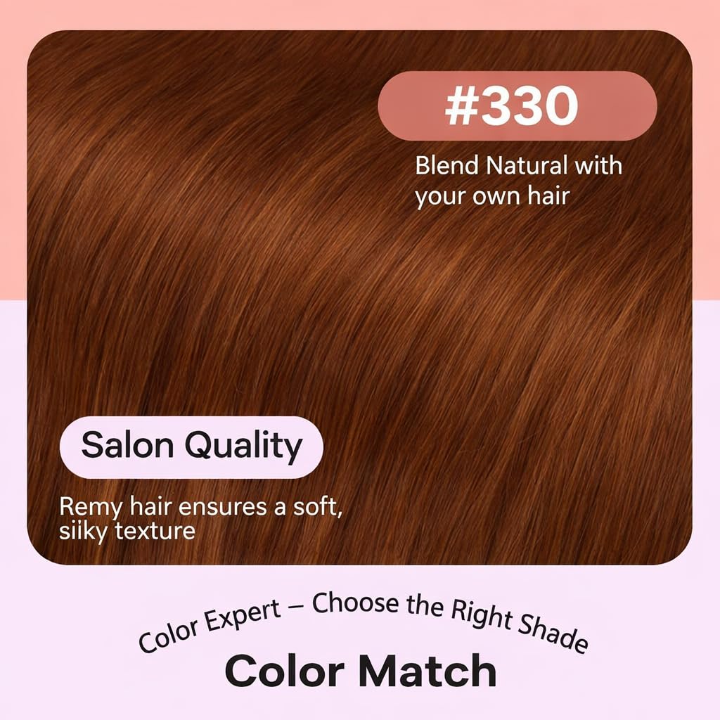 Full Shine Copper Hair Extensions Clip in, 16 Inch 120g 7Pcs Clip in Human Hair Extensions, Copper Remy Human Hair Extensions, Invisible Weft Thick Hair