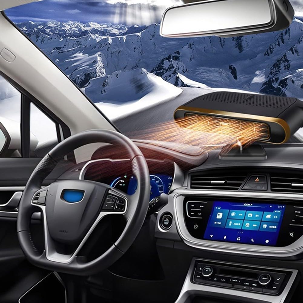 Calentador de coche de 12 V 120 W con doble calefacción y refrigeración, desempañador y descongelador portátil de vehículos, distribución de calor ajustable, diseño compacto para automóviles, camiones
