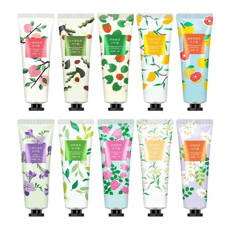 10 Pack Hand Cream Gift Set, Fruits Fragrance Hand Cream, Plant Fragrance Hand Cream, Travel Size Hand Cream, Deeply Hydrating and Nourishing Non-Greasy, For Men And Women, 30ml