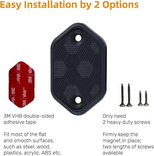 Miniatura 4 de UraiseWerk Gun Magnet Mount 32 lbs Rated Magnetic Gun Mount Rubber Coated Concealed Gun Holder for Vehicle Desks Safe Walls