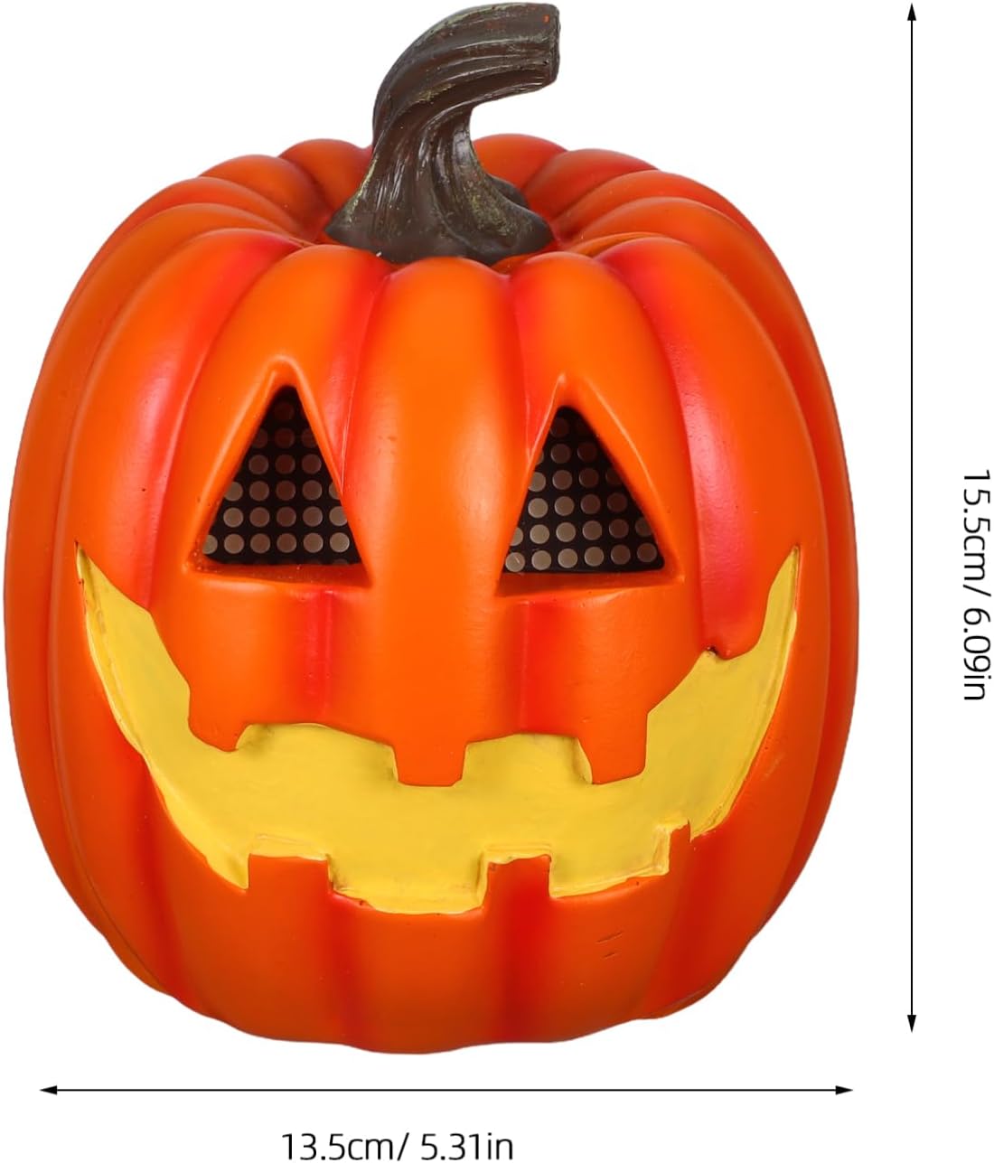 MAGICLULU LED Pumpkin Lantern Light: Realistic Flameless Glowing Jack-O-Lantern - Battery Operated Indoor/Outdoor Decor for Halloween Parties Orange Resin, 6.10 x 5.31 x 5.31 Inch