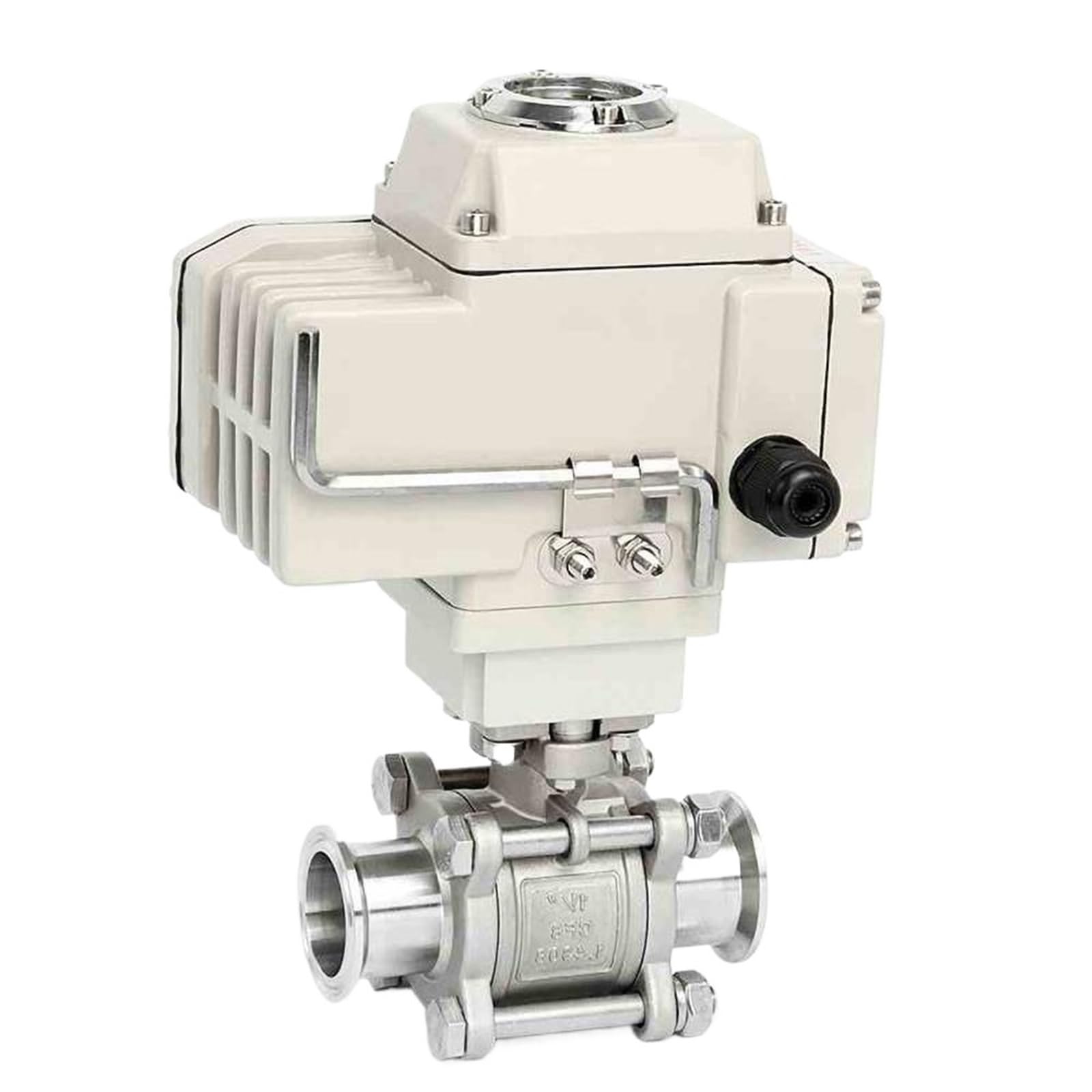 Vanne à sphère électrique DN32 Tri-Clamp 220V avec motorisation haute performance en acier inox