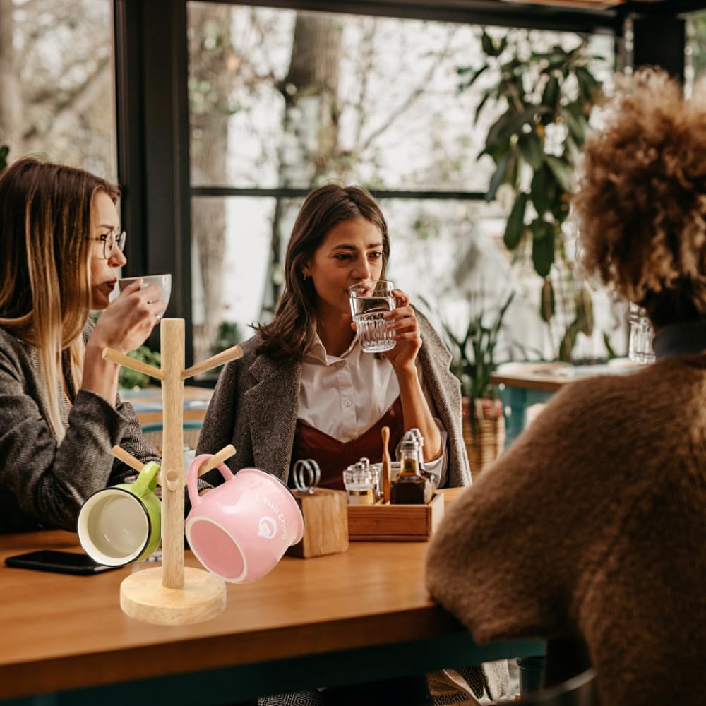 Porta Tazze Da Caff&egrave; Rustico - 2 Ripiani, Spazio Per 8 Tazze, Design Vintage