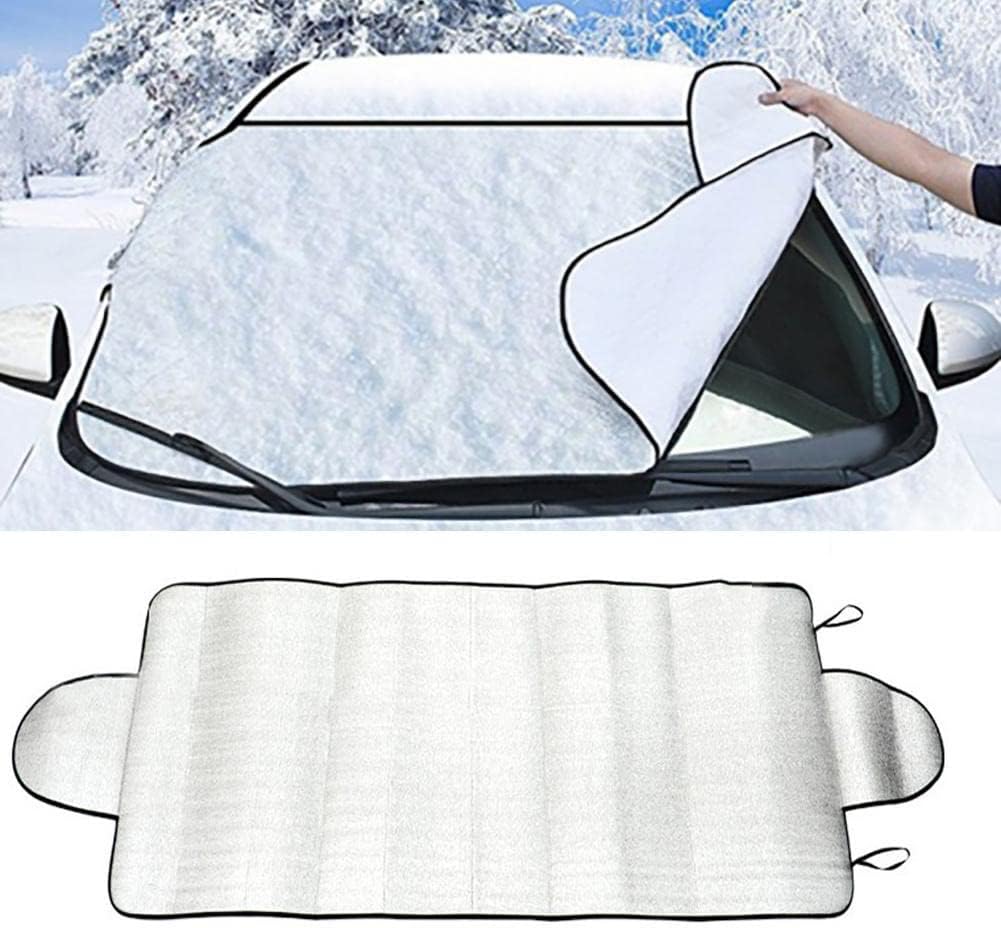 フロントガラススノーアイスカバー ユニバーサルカーフォートリアウィンドシールドリフレクティブカバーサンシェードプロテクター ウィンターカーアクセサリー 新作製品 世界最高品質人気