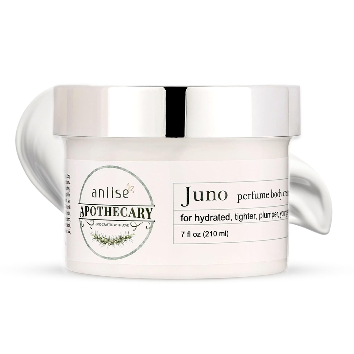 Apothecary Perfume Body Cream | Juno- Inspired by Dubai Amethyst | Natural Moisturizing Skin Care Cream for Fragrant, Hydrated, Tighter, Plumper, Youthful Skin | 7 fl oz (210 ml)