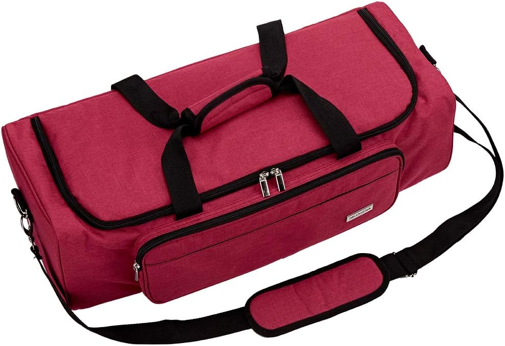 NICOGENA Padded Carrying Case for Cricut Explore Air 2/ Maker, Silhouette Cameo 3, Pockets for Vinyl, Pen Set and Tools Accessories, Red