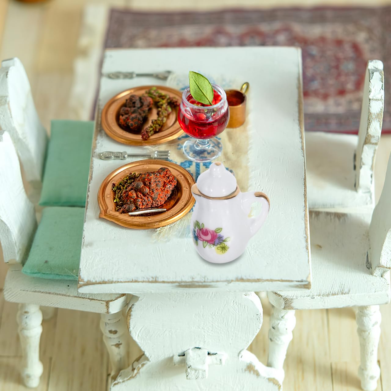 15-teiliges Puppenhaus Teeservice - Miniatur Geschirr Für Barbie & Wichtelhaus