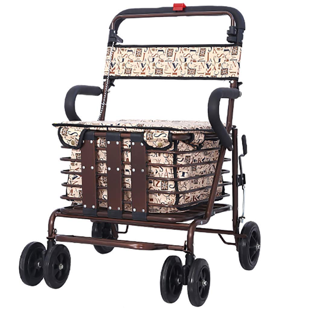 Składany Chodzik Typu Rollator, Chodzik Typu Rollator Bariatryczny, Wytrzymały, Z Dużym, Wyściełanym Siedziskiem, Powierzchnia Do Siedzenia 47 Cm Szerokości, Podwójny System Hamulcowy, Regulowana Wys