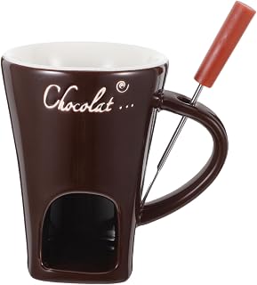 CIYODO 1 Juego Caldera de Chocolate Caliente Olla de Fondue casera Taza de cerámica para derretir Queso Taza de fusión de cerámica Taza de Fondue de cerámica Taza para derretir Queso Café