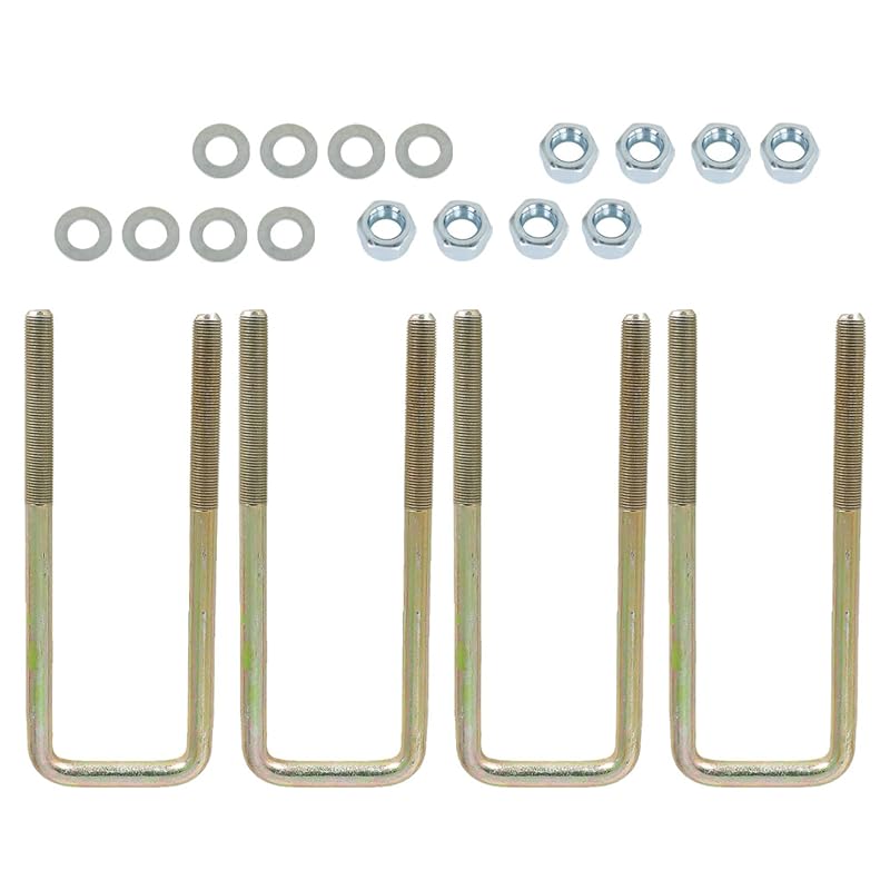 Kit de 4 grampos U quadrados WFLNHB zincados para feixe de molas de 6,35 cm – Silverado 1500 e Sierra 1500 1988–2019