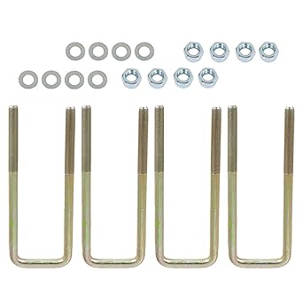 WFLNHB 4 Pcs Zinc Coated Square U-Bolts with Hardware for 2.5 Wide Leaf Springs 8.75 Long Replacement for 1988-2019 Chevy Silverado GMC Sierra 1500