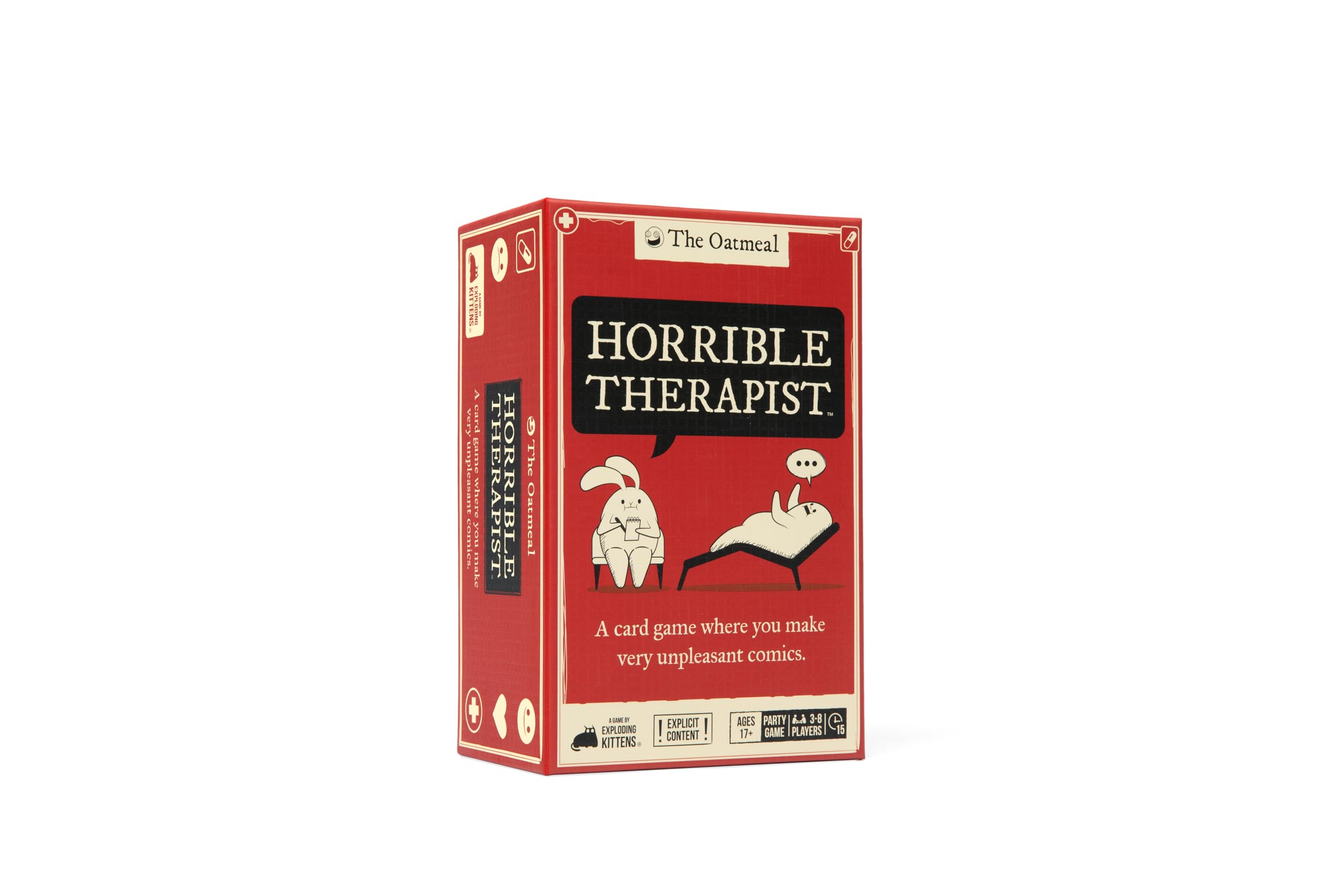 Exploding Kittens Horrible Therapist: Exclusive Edition 3-8 Players, Ages 17+, 15 Minutes to Play, Comic Building Game