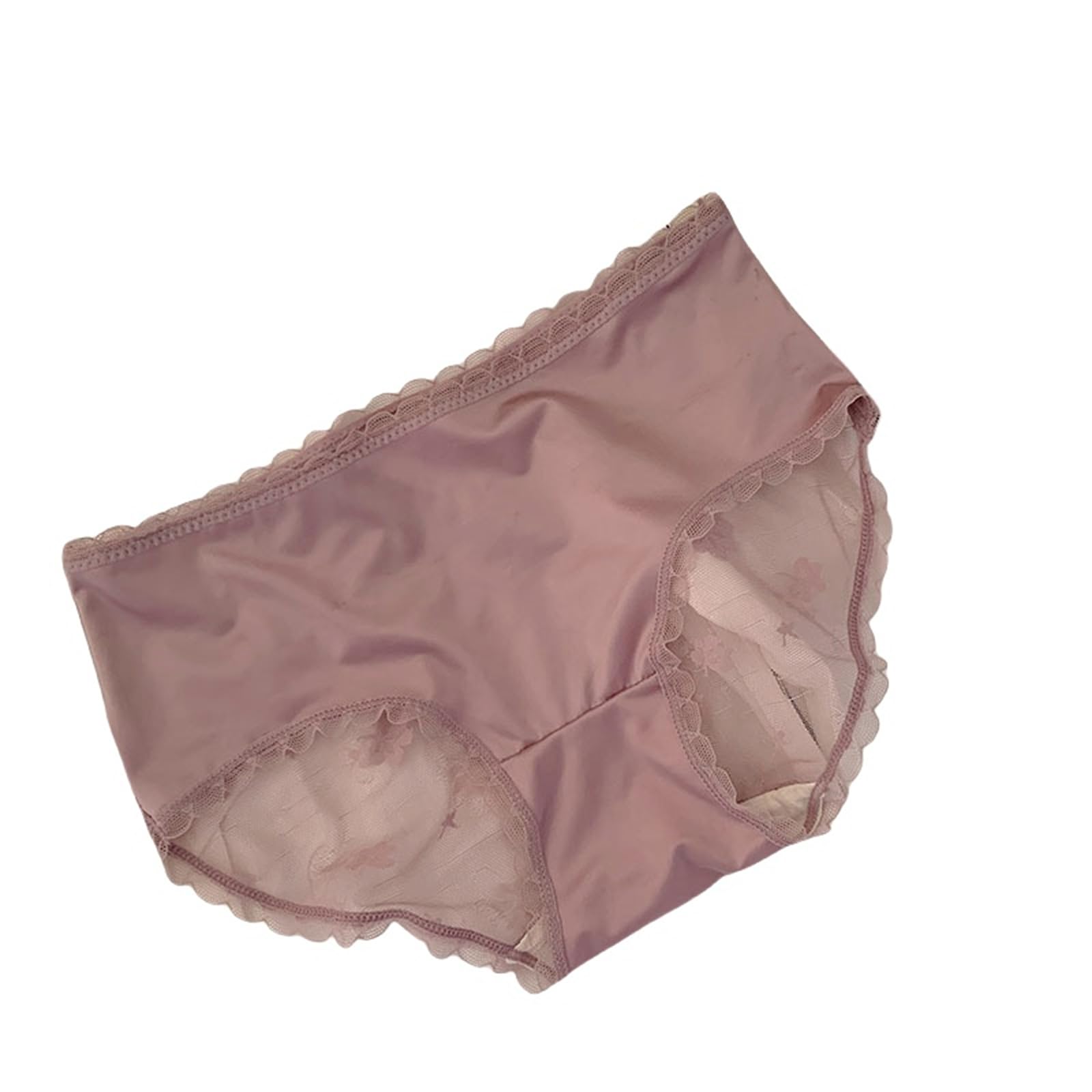 Bragas De Cintura Alta Mujer Packs De 5 Paquetes De Encaje De Satén Malla Mesh Mulberry Silk Entre Espina De Seda Mid-Cintura