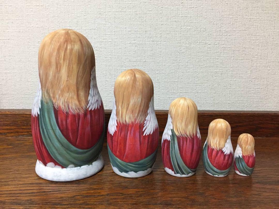 ロシア雑貨☆天使マトリョーシカ(5P)10cmバルスコワ作リダ工房 ロシア雑貨☆天使マトリョーシカ[5P)バルスコワ作 リダ工房