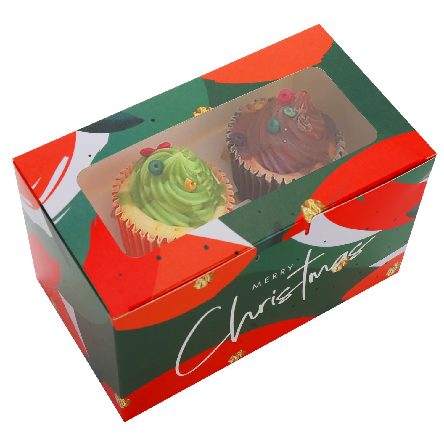 Amazon｜Bssay クリスマスカップケーキボックス 20個パック インサート