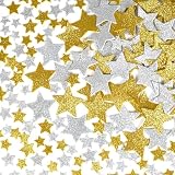 READY 2 LEARN Glitter Foam Stickers | Silver and Gold Star Stickers for Crafts | Pack of 168 | Self-Adhesive and Easy to Peel