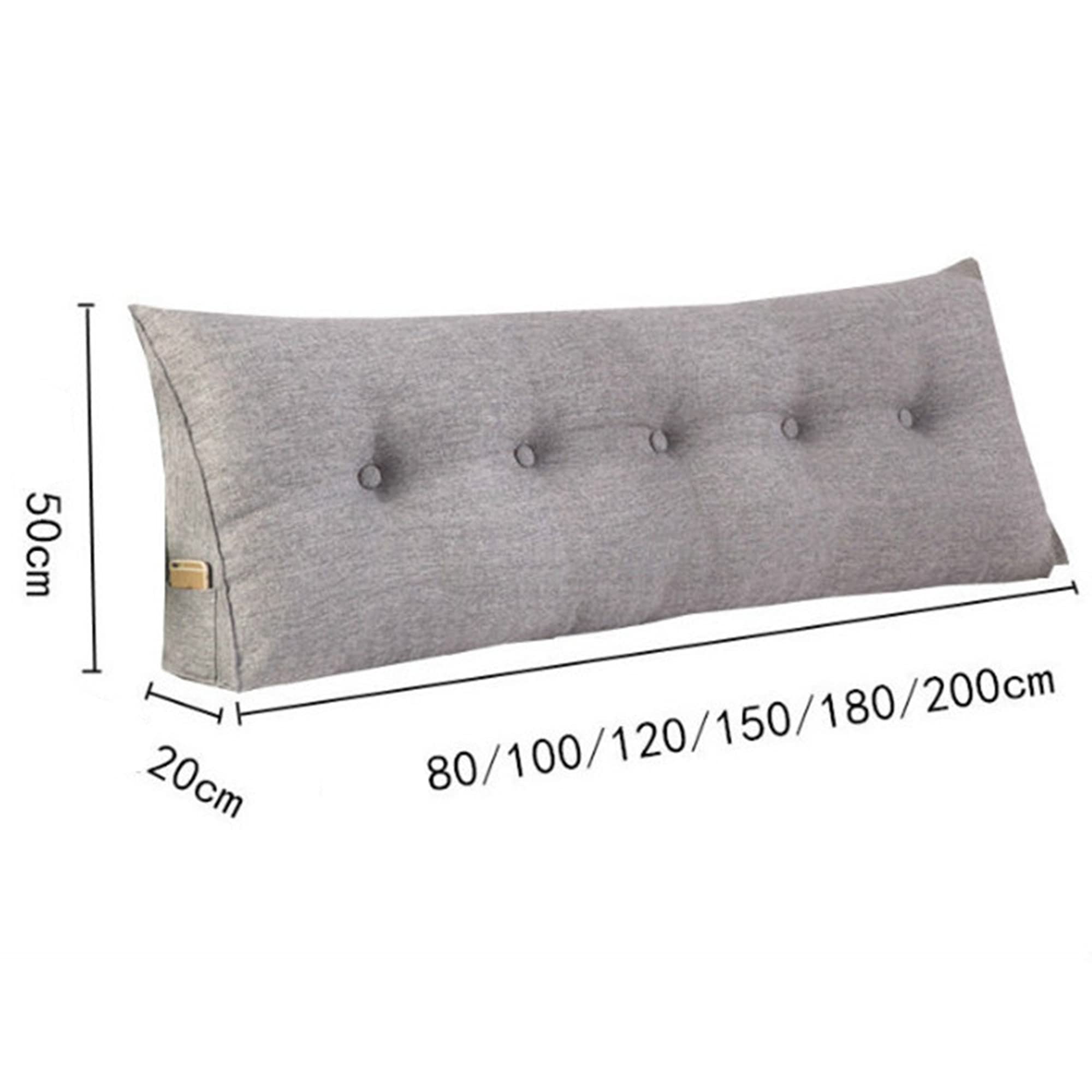 Cojín de Lectura Triangular Simple, Almohada de Respaldo Grande para Cama, sofá, Tatami, Almohada de día para Cama de día, Almohada de cabecero de (Gris, 100x50x20)