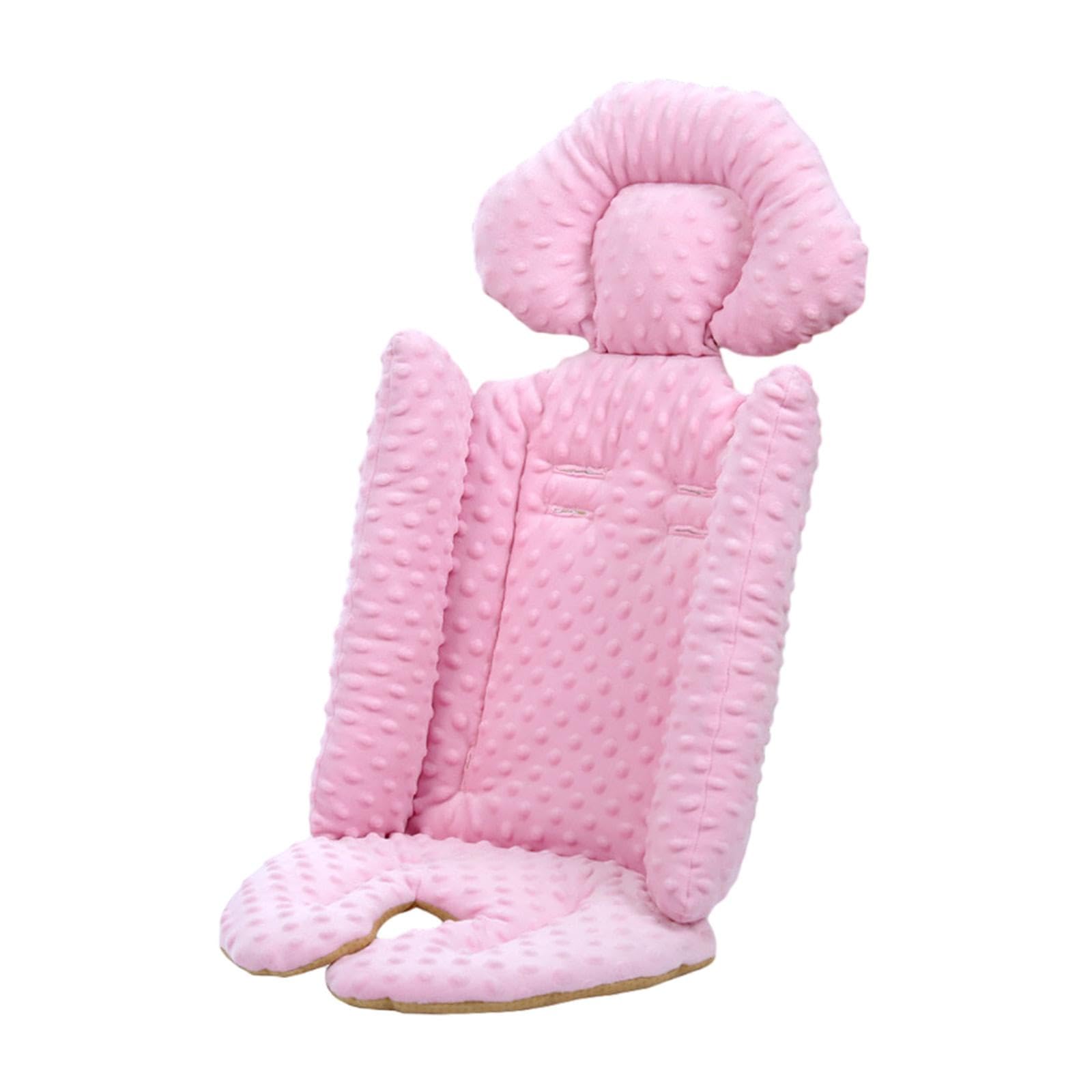 2 set di 2 cuscini per passeggino, caldi, universali, spessi, per carrozzina, auto, passeggino, rosa, 41 x 84 cm