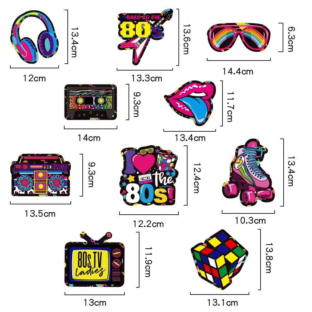 9 Stück 80er Jahre Party-Deko – Hängewirbel & Spiralen In Neon-Farben, Je Ca. 15cm, Aus Karton, Für Retro-Partys
