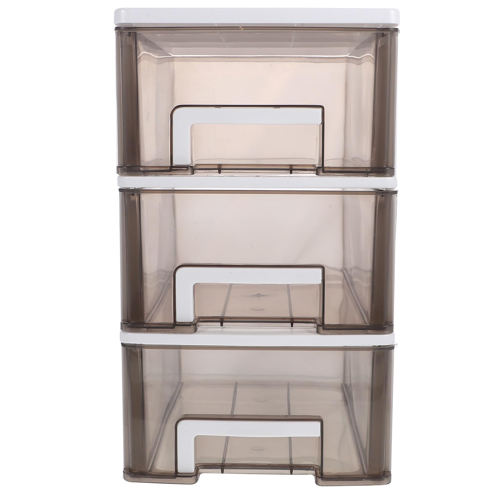 Boîte de rangement plastique 3 niveaux transparente à tiroirs coulissants