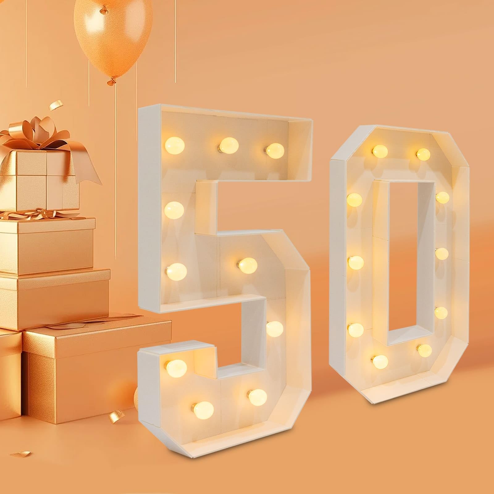 Chiffr Lumineux Geant Lights Décoration LED Chiffres Numéros Lettres Lumineuses à LED Lampe 2000-3000K,Pour Fête D'anniversaire, Anniversaire, Décoration De Mariage