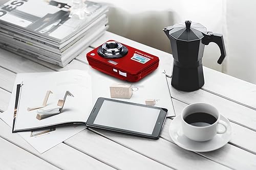 Miniatura 5 de Kit de cámara digital de megapíxeles de 18 MP con pantalla LCD de 2.7 pulgadas, batería recargable, tarjeta SD de 32 GB, soporte para tarjetas,