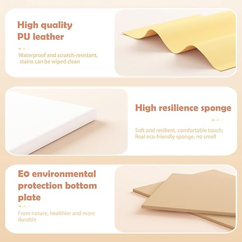 Miniatura 8 de Acolchado de pared para niños con autismo, 4 paneles de pared tapizados para cabecero de despegar y pegar, decoración de guardería, calcomanías de