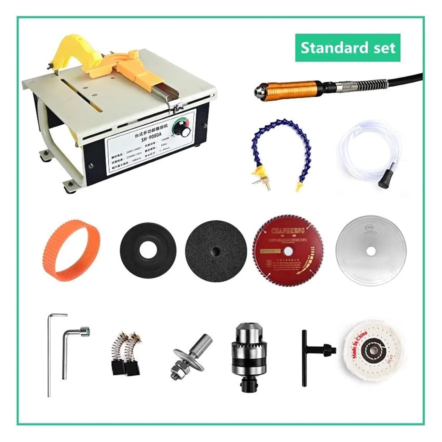 1500W Grinding Machine, Small Jade Cutting Machine, Grinding and Polishing Machine Tool High-Power Jade Carving Machine(1500w Standard)