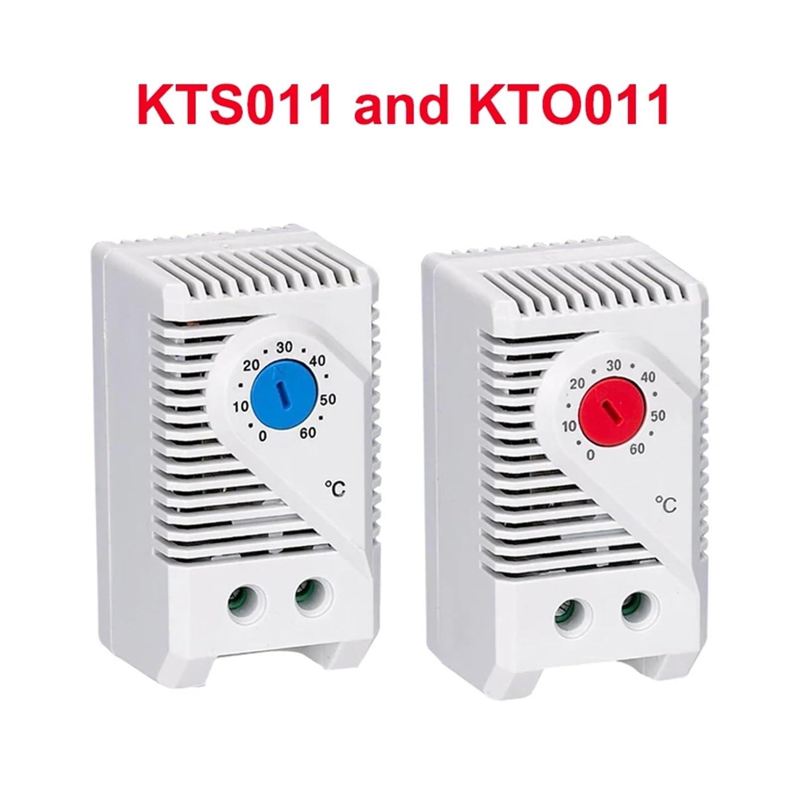 Regolatore di temperatura NO e normalmente chiuso Din Rail Mini termostato meccanico compatto(Orange)