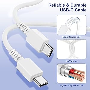 6ft/10ft Dual Port 45W iPhone 17 16 15 Charger Fast Charging Block and Long USB C to Type C Charger Cable Cord for Apple iPhone 17 Pro Max/17 Air/16 Pro/16/15 Pro/15 Plus/Mini/iPad Plug Cube/Samsung