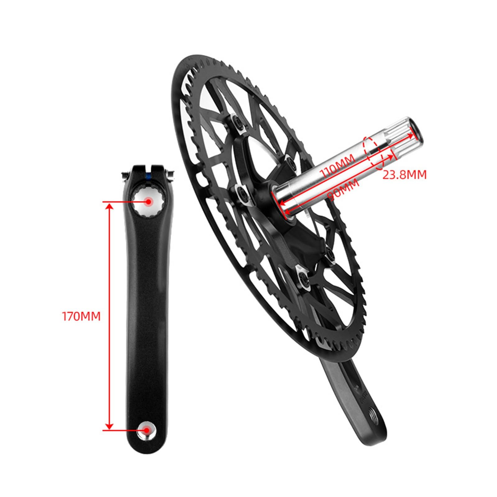 Amazon | 折りたたみ自転車クランクセット 130BCD 56T 58T 60T 170