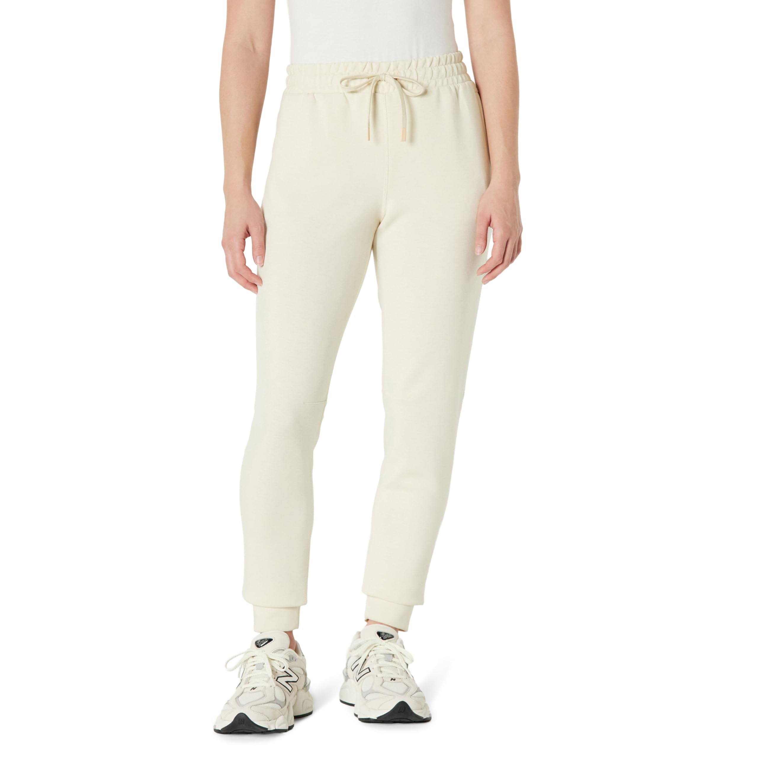 Amazon Essentials Women's Athletic High Rise Regular Fit Lounge Workout Gym Jogger Pants, Light Beige, Small